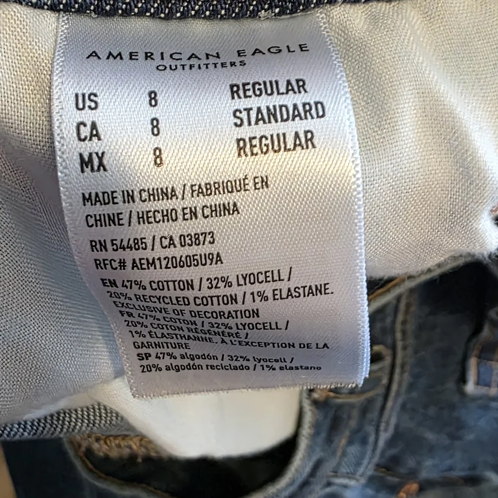 American Eagle Outfitters Baggy Wide Leg Blue Jeans - Picture 4 of 5